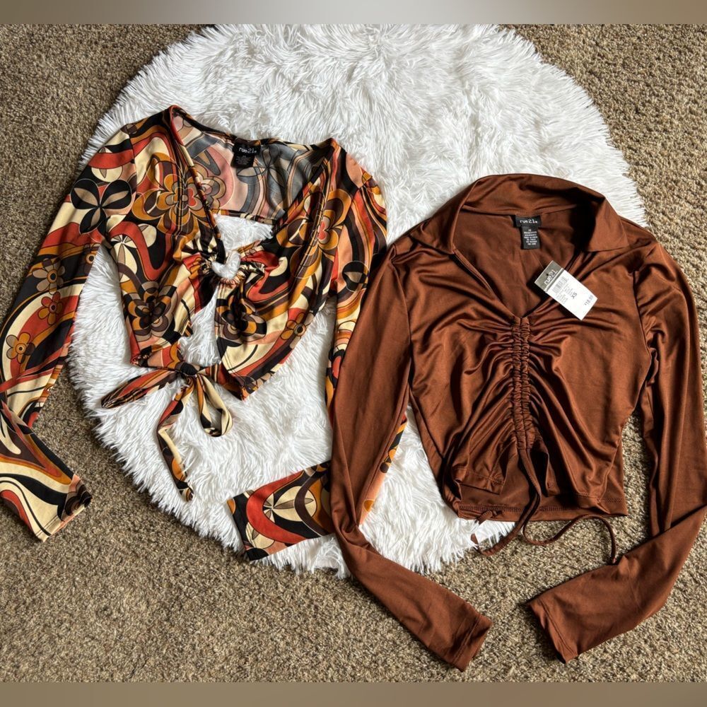 Rue21 Tops 2 Total Long Sleeve Sexy Stretchy‎ Womens Size XS